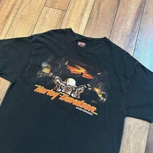 Vintage Harley‎ Davidson T Shirt Men's Size Large Black Hacienda Arizona